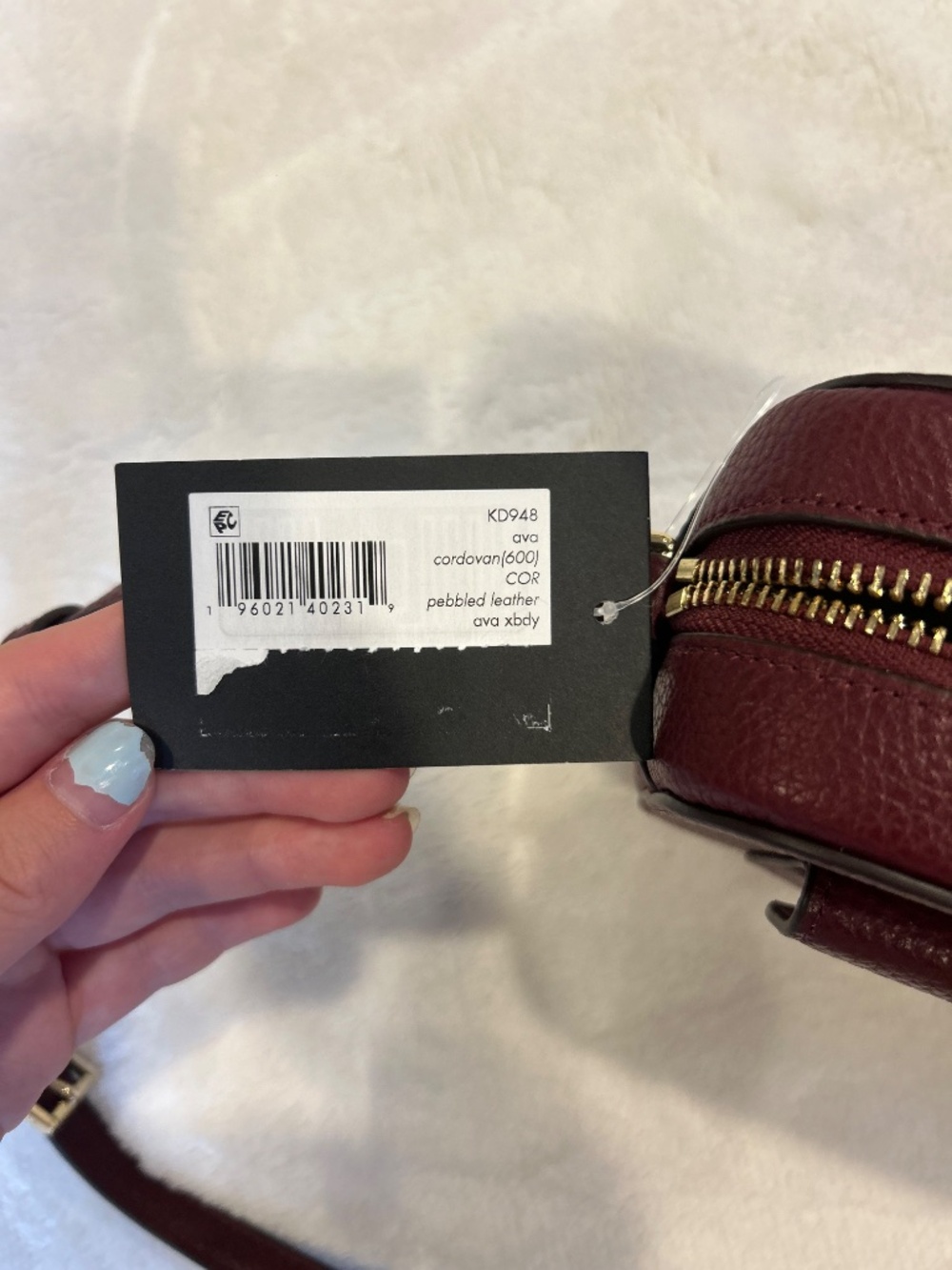 Kate Spade New York Ava Pebbled Leather Crossbody Burgundy NWT - Picture 4 of 5
